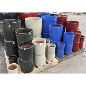 Glazed Cylinder Garden Plant Pot
