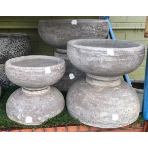 Textured Hibachi Bowl Garden Pot Planter