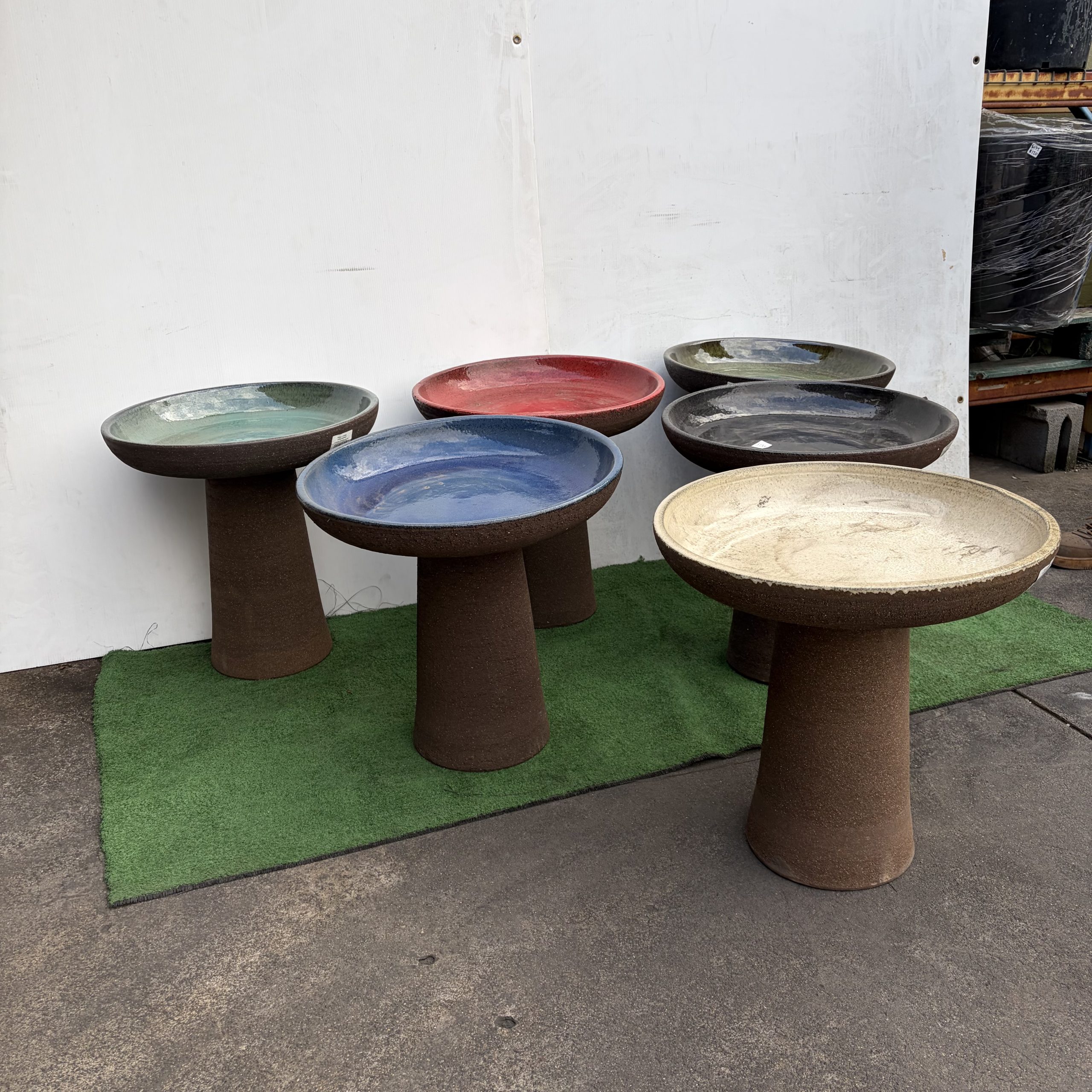 Graphite Mondo Glazed Birdbath - Image 2