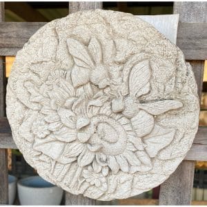 Sunflower and Bees Concrete Wall Plaque