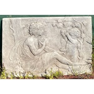 Grecian Man with Child Large Concrete Wall Plaque