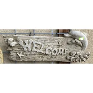 Dolphin Welcome Concrete Wall Plaque 9011
