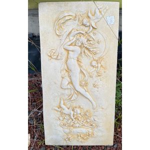 Lady with Cherubs - Large Concrete Wall Plaque