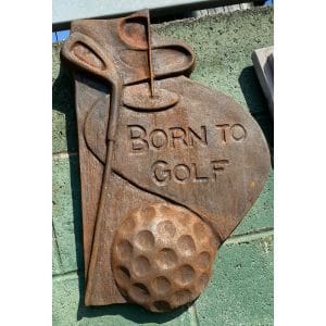 born to golf garden ornament