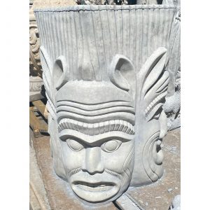 Aztec Head Square Concrete Pot