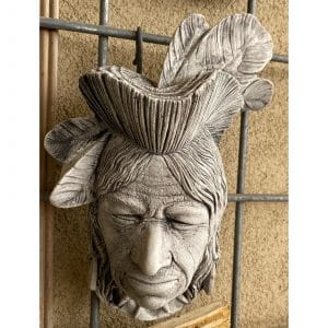 Tecumseh Head Concrete Wall Plaque