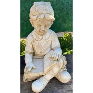 Girl Sitting With Book Concrete Garden Statue 0220