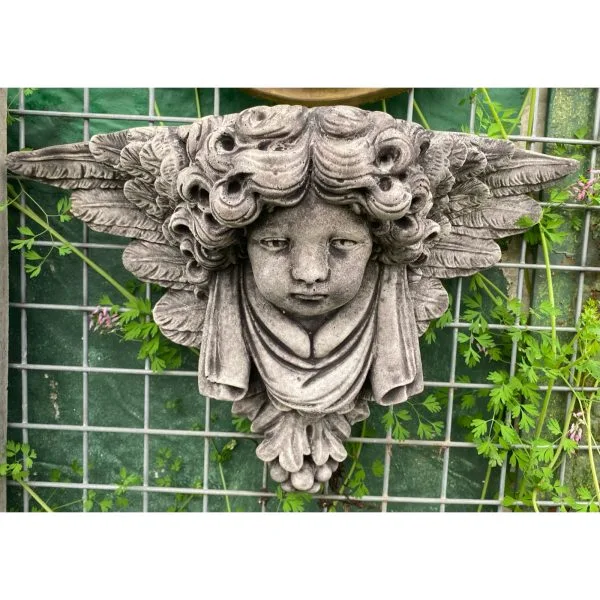 Angel Head Shelf / Bracket Large Concrete Wall Plaque