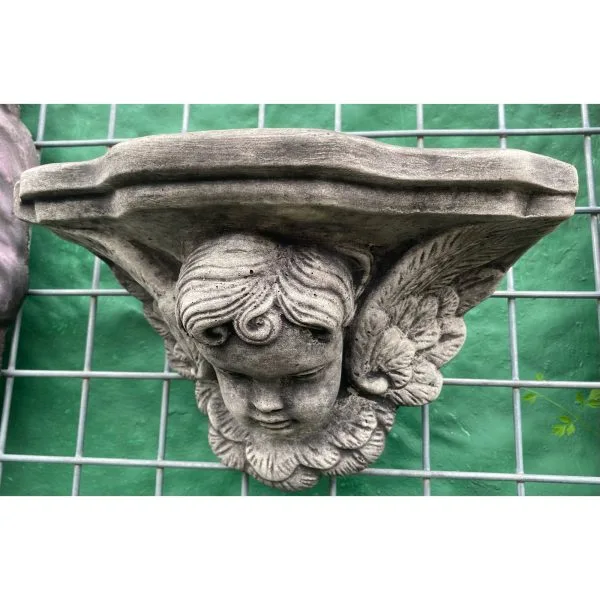 Angel Head Shelf / Bracket Medium Concrete Wall Plaque