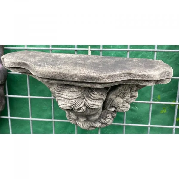 Angel Head Shelf / Bracket Medium Concrete Wall Plaque - Image 2