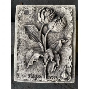 Ruffled Tulips Concrete Wall Plaque