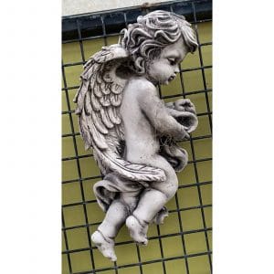 Cherub Side Concrete Wall Plaque