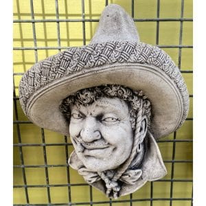 Pancho Villa (Mexican) Head Concrete Wall Plaque 0585