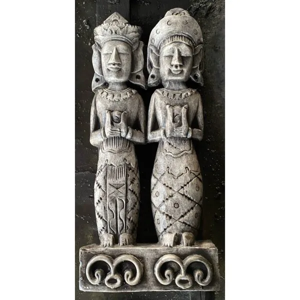 Tibetan Couple Concrete Wall Plaque 8048
