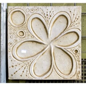 Flower Square Concrete Wall Plaque