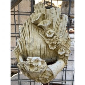 Flowers on Wood Font Concrete Wall Plaque