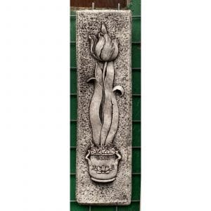 Ruffled Tulip in Pot Concrete Wall Plaque