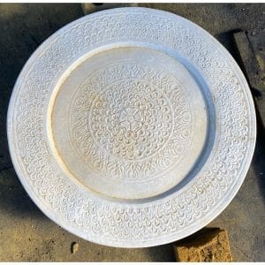 Floral Round Plate Concrete Wall Plaque