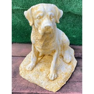 Rotty on a Rock Concrete Dog Statue 0183 (Rottweiler)