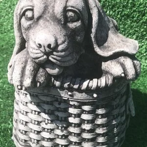 Hound in Basket Concrete Statue 1118
