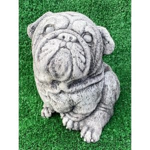 Sitting Bulldog Concrete Dog Statue 0010