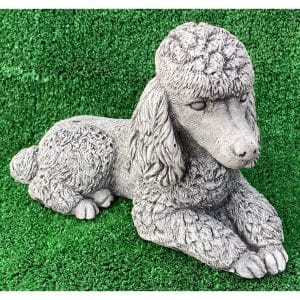Clipped Poodle Concrete Dog Statue 0024