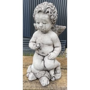 Cherub with Butterfly Concrete Statue 9539