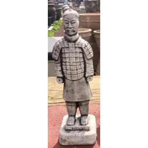 Chinese Warrior Arm Down Concrete Statue 0374b