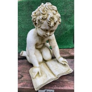 Kneeling Boy Reading Concrete Statue 9528