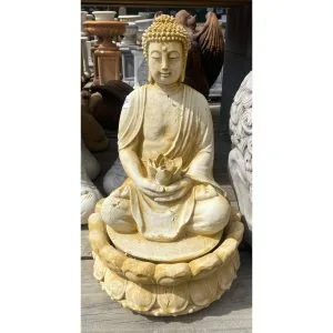 Thai Lotus Buddha and Base Small Concrete Statue or Water Feature (1419)