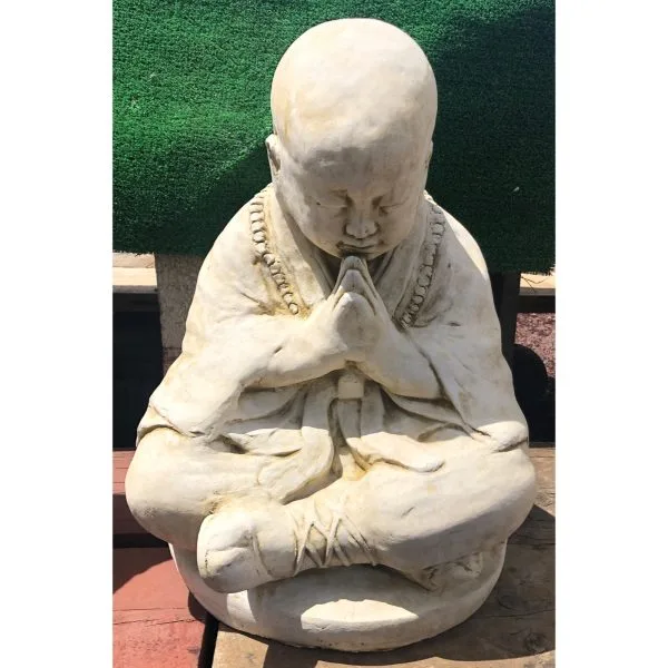 Praying Monk Medium Concrete Statue 7624