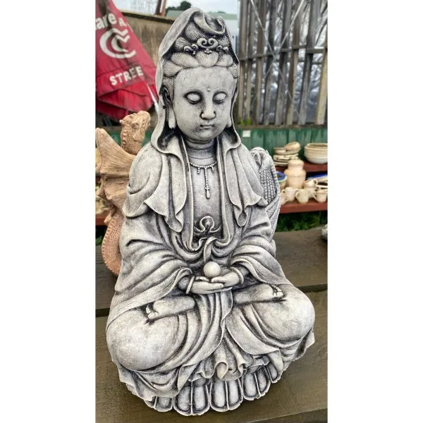 Kwan Yin Concrete Statue 7631 - Image 2