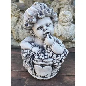 Baby in Tub Concrete Statue 0323