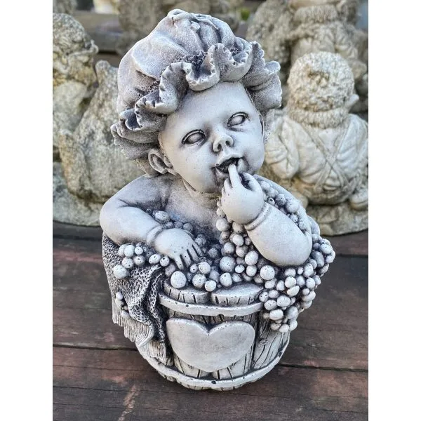 Baby in Tub Concrete Statue 0323
