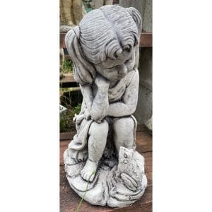 Girl with Frog Concrete Statue 0245