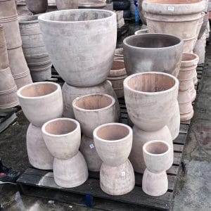 Tall Egg Pot Garden Planter Antique Terracotta