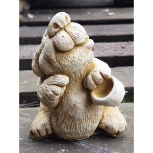 Dog with Dish Concrete Animal Statue 0032