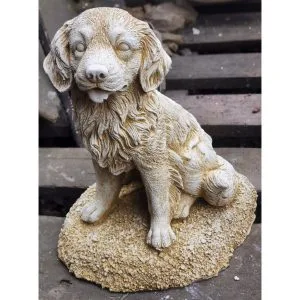 Golden Retriever Small Concrete Animal Statue 0187