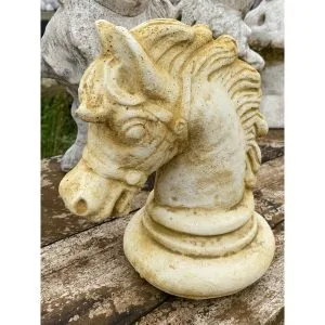Horse Chess Piece Concrete Animal Statue 0983