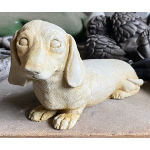 Lying Dachshund Concrete Statue 0166