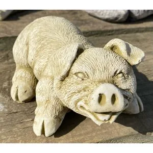 Crouching Pig Concrete Animal Statue 0182