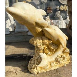 Twin Dolphins Concrete Animal Statue 0982