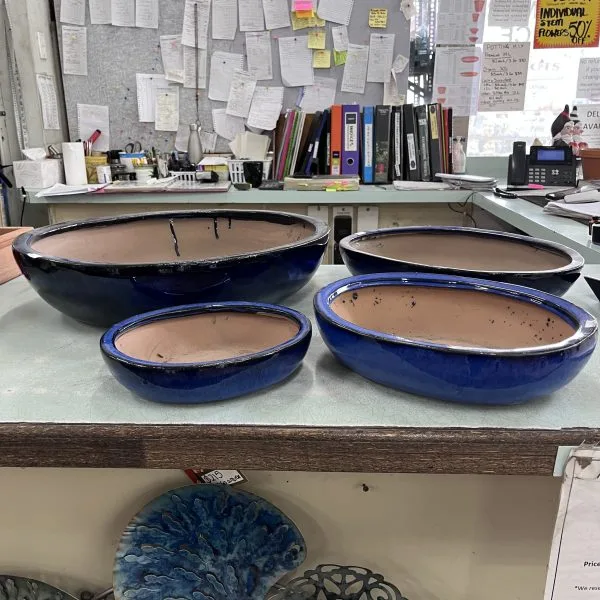 Glazed Oval Bonsai Pot - Image 2