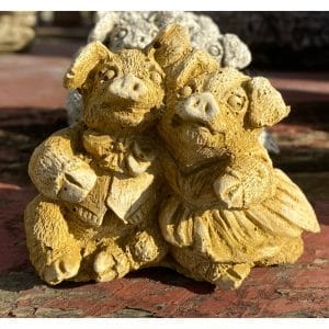 Two Little Pigs Concrete Pig Statue 0048