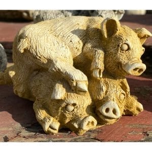 Three Little Pigs Concrete Pig Statue 0049
