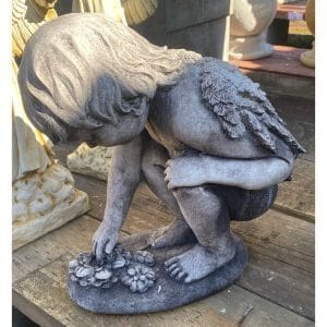 Curios Cherub with Base Concrete Angel Statue 1223