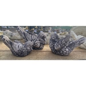 Trio of Birds Concrete Statue Set
