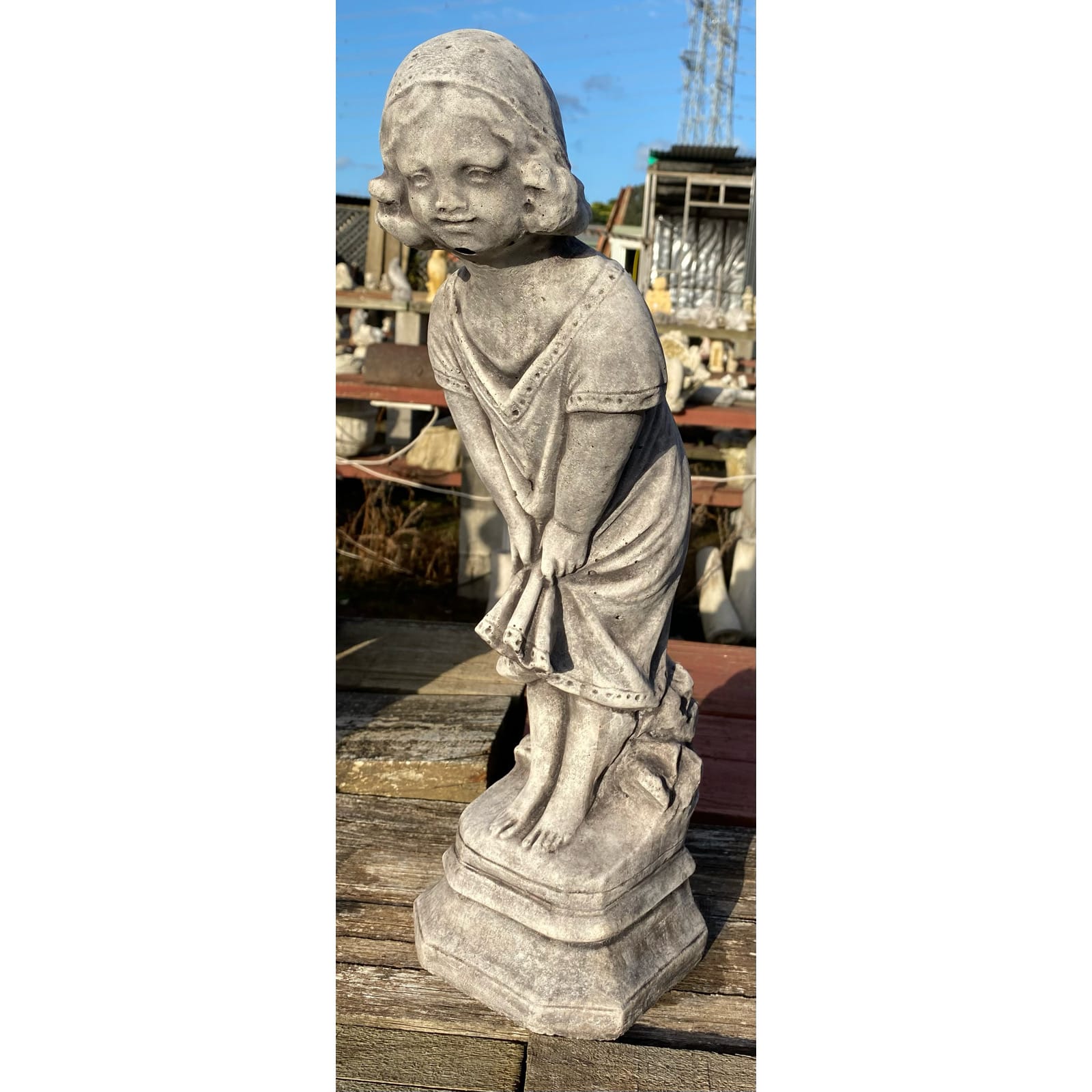 1920's Girl Concrete Statue 0244