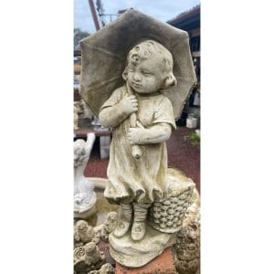 Umbrella Girl Concrete Statue 0247