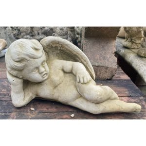 Cherub Laying Concrete Angel Statue 0265